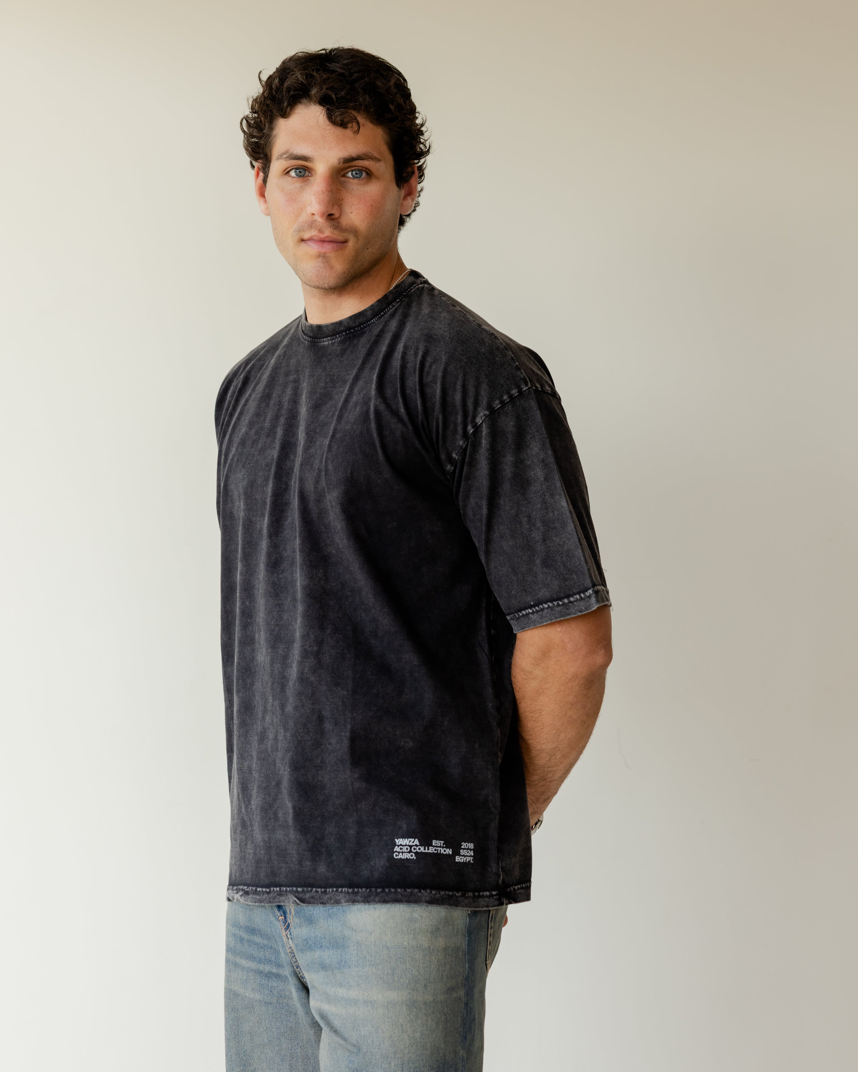 Charcoal Black Acid Wash T-Shirt