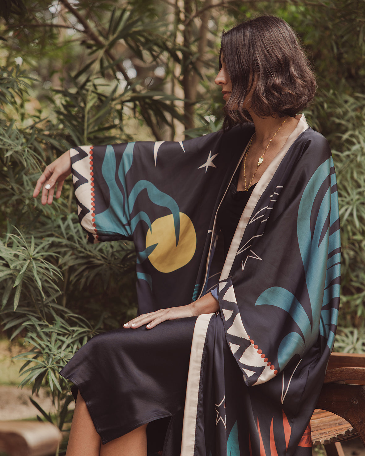 Selene Satin Kimono