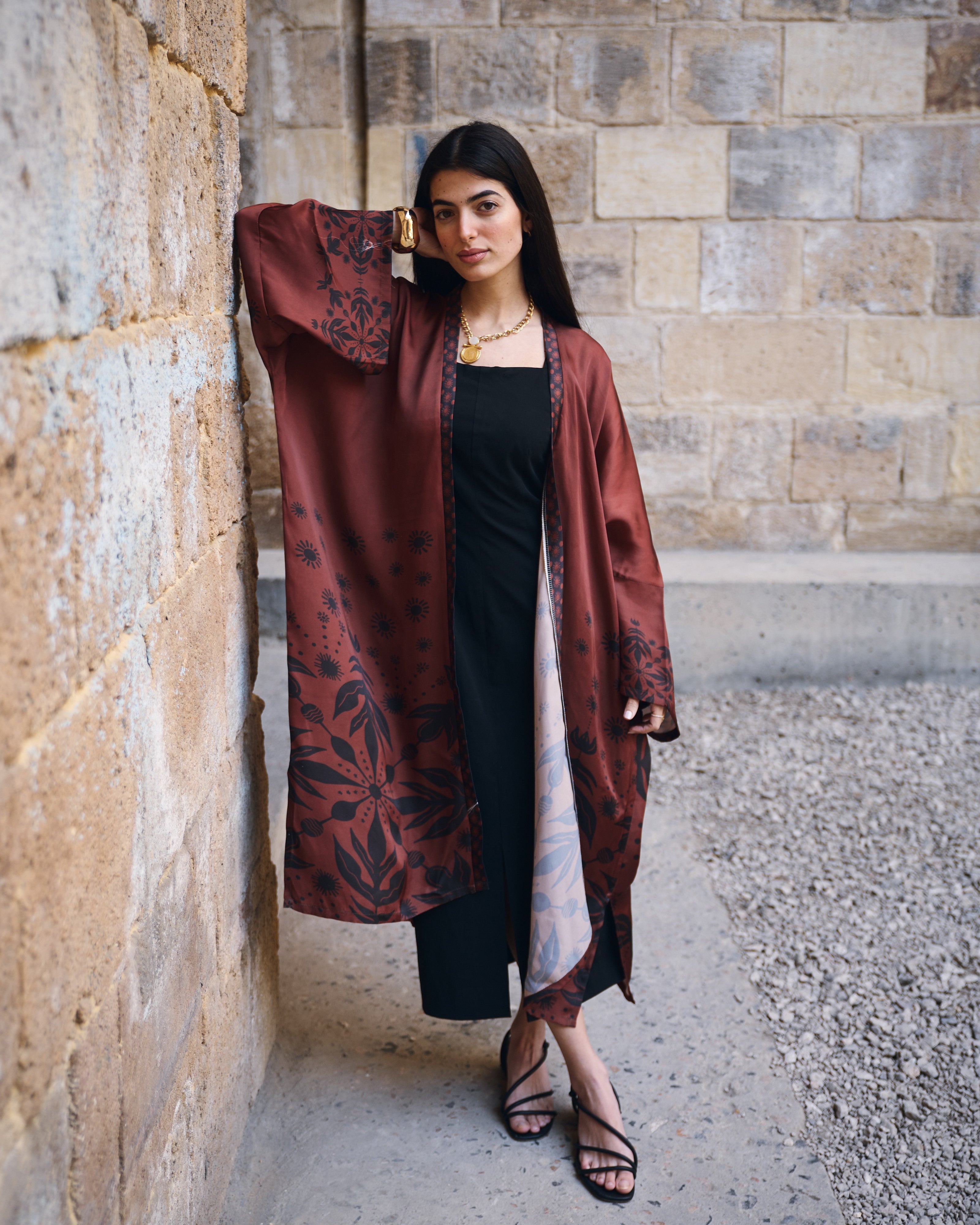 Raven Satin Kimono