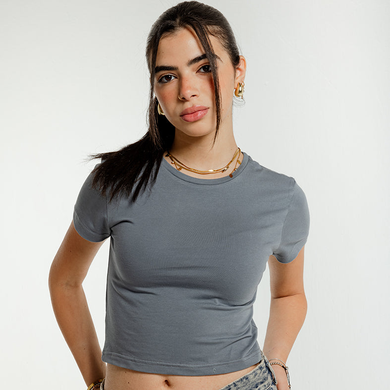 Grey Baby Tee