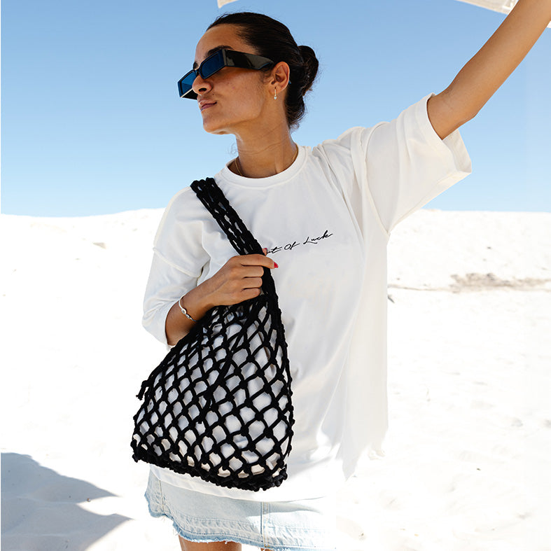 Black Macrame Bag
