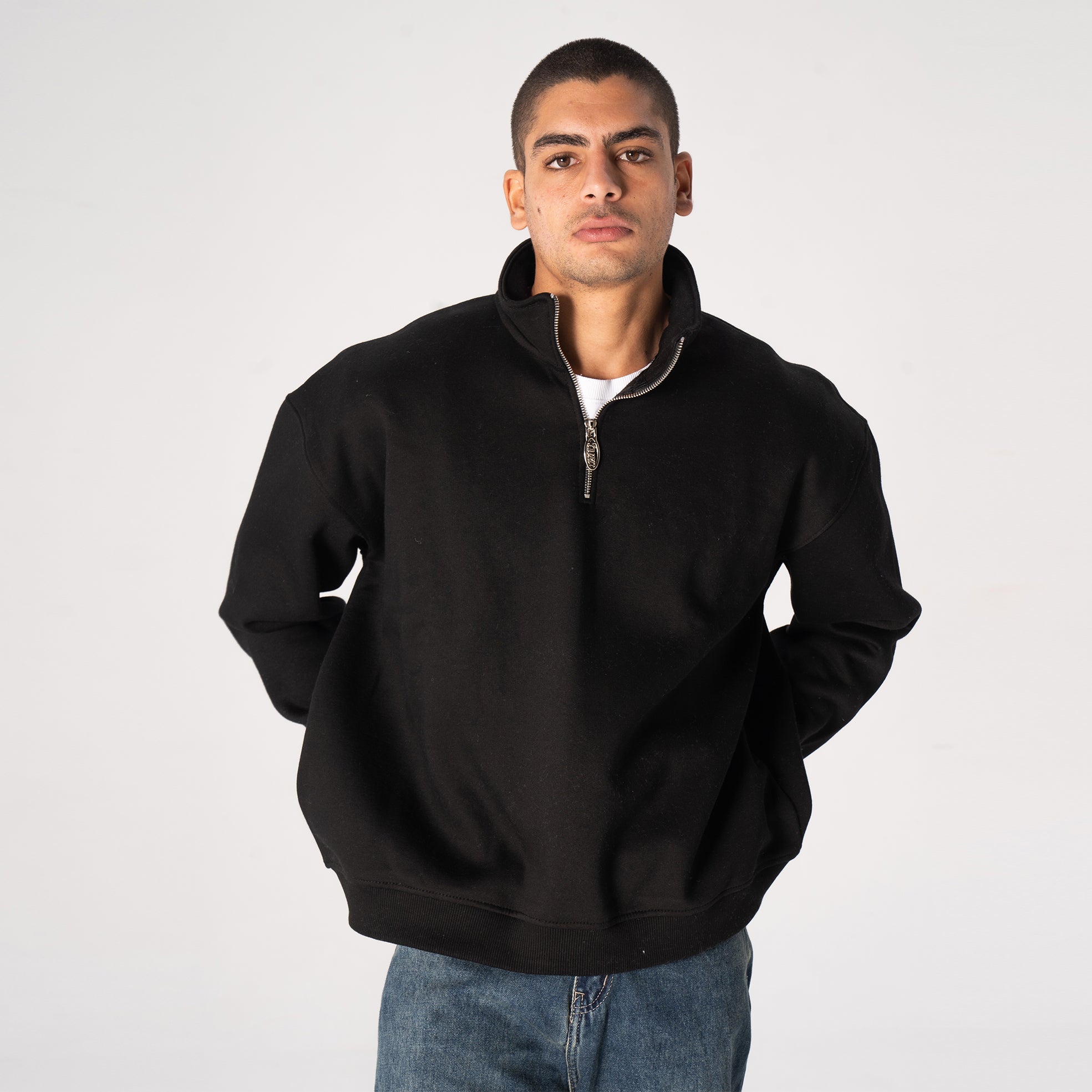 Black Basic Quarter Zip