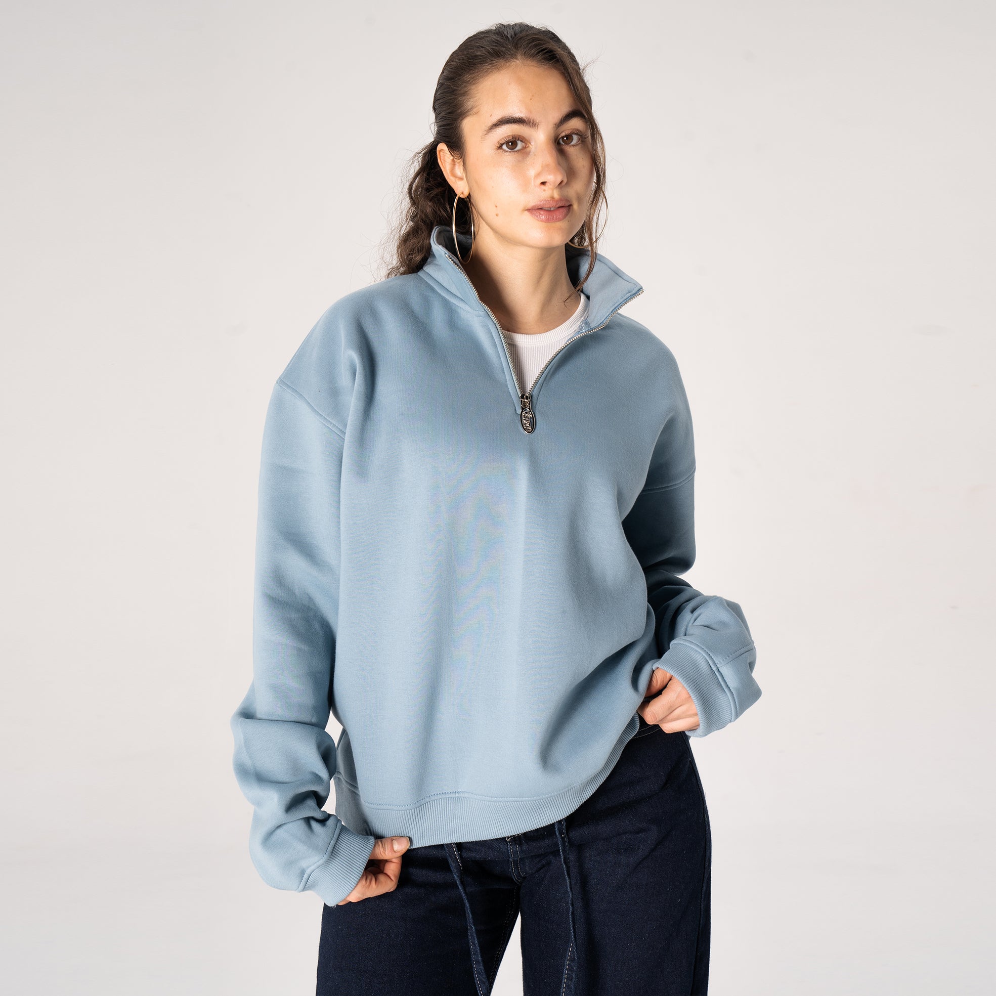 Dusty Blue Basic Quarter Zip