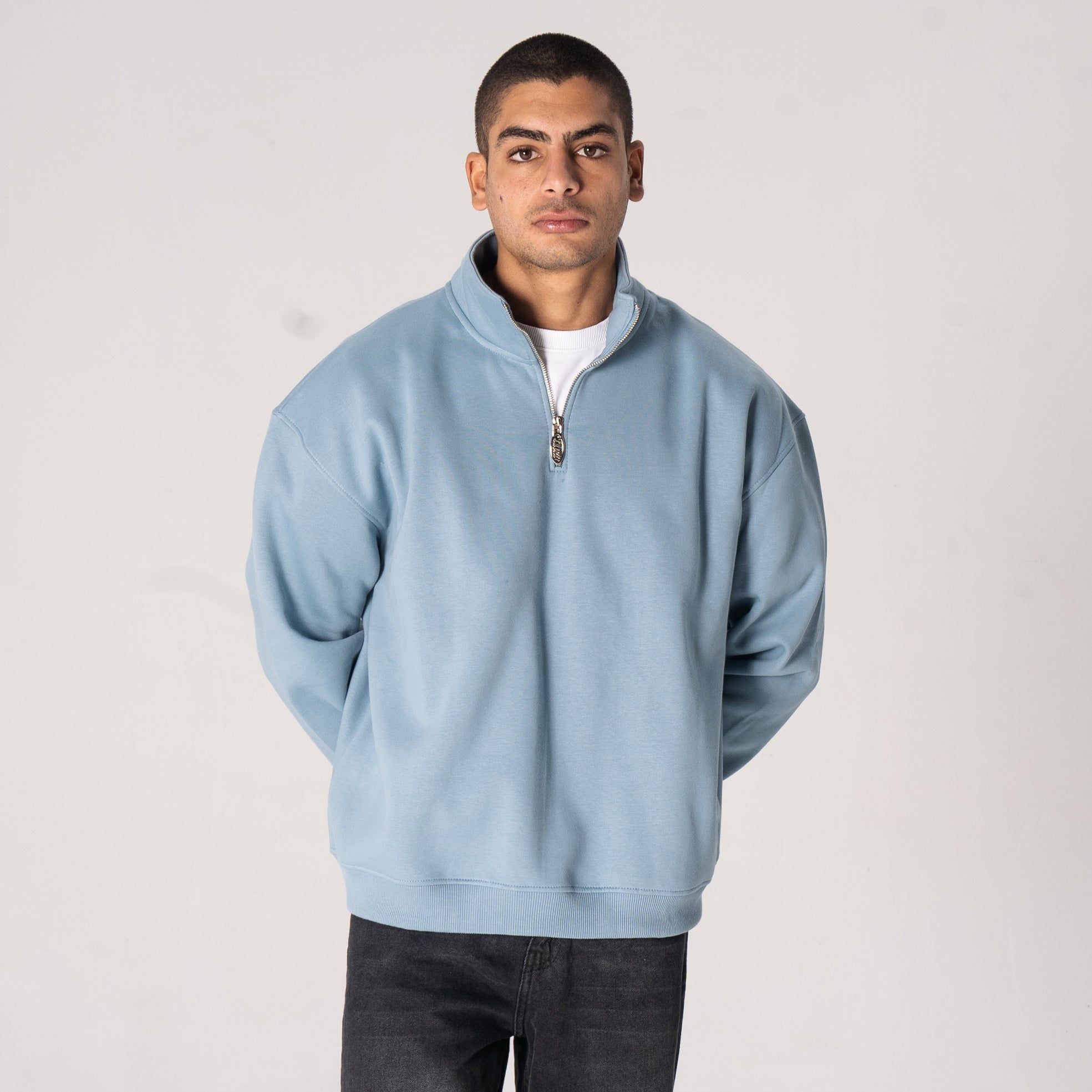 Dusty Blue Basic Quarter Zip