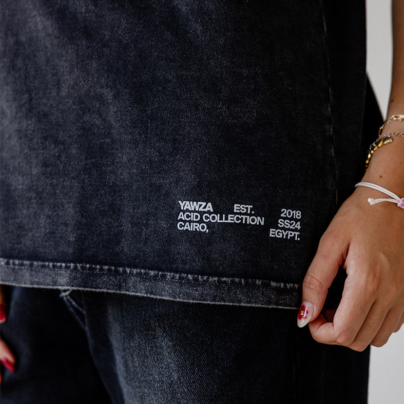 Charcoal Black Acid Wash T-Shirt