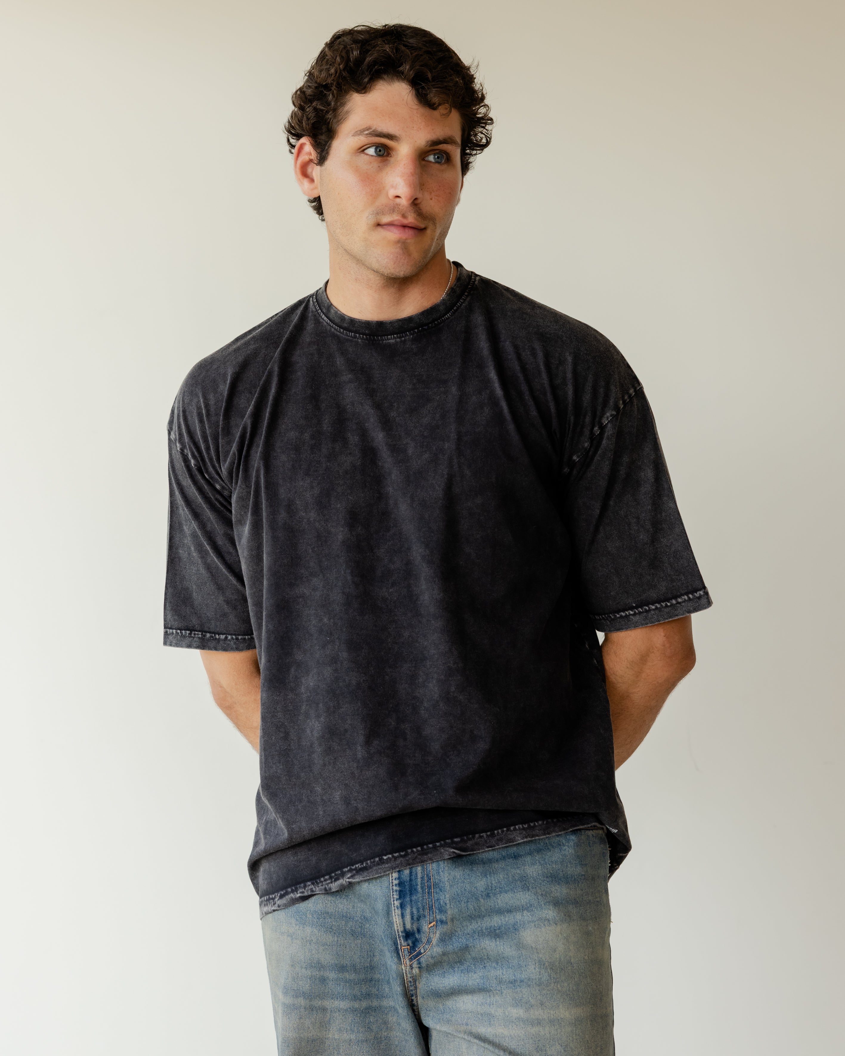 Charcoal Black Acid Wash T-Shirt