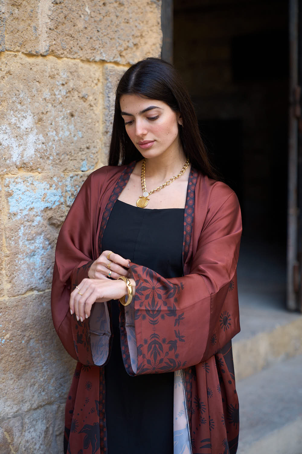 Raven Satin Kimono