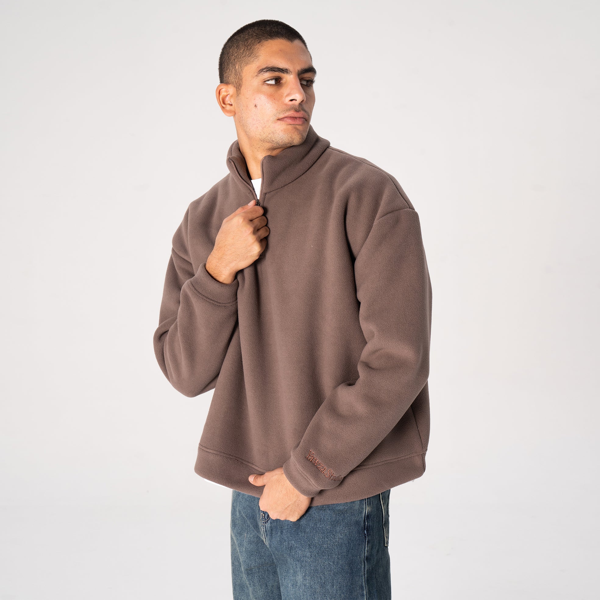 Brown Fleece Quarter Zip