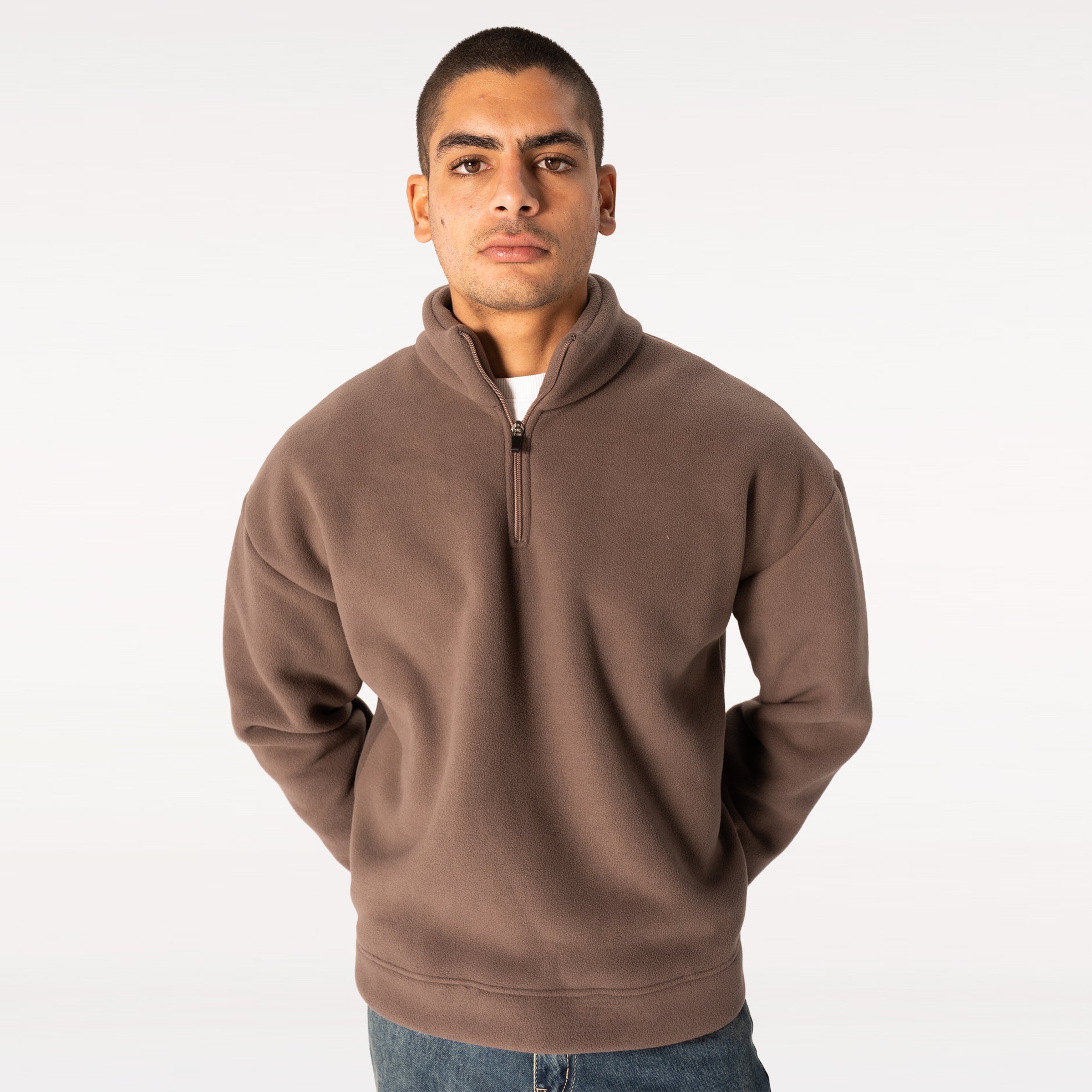 Brown Fleece Quarter Zip