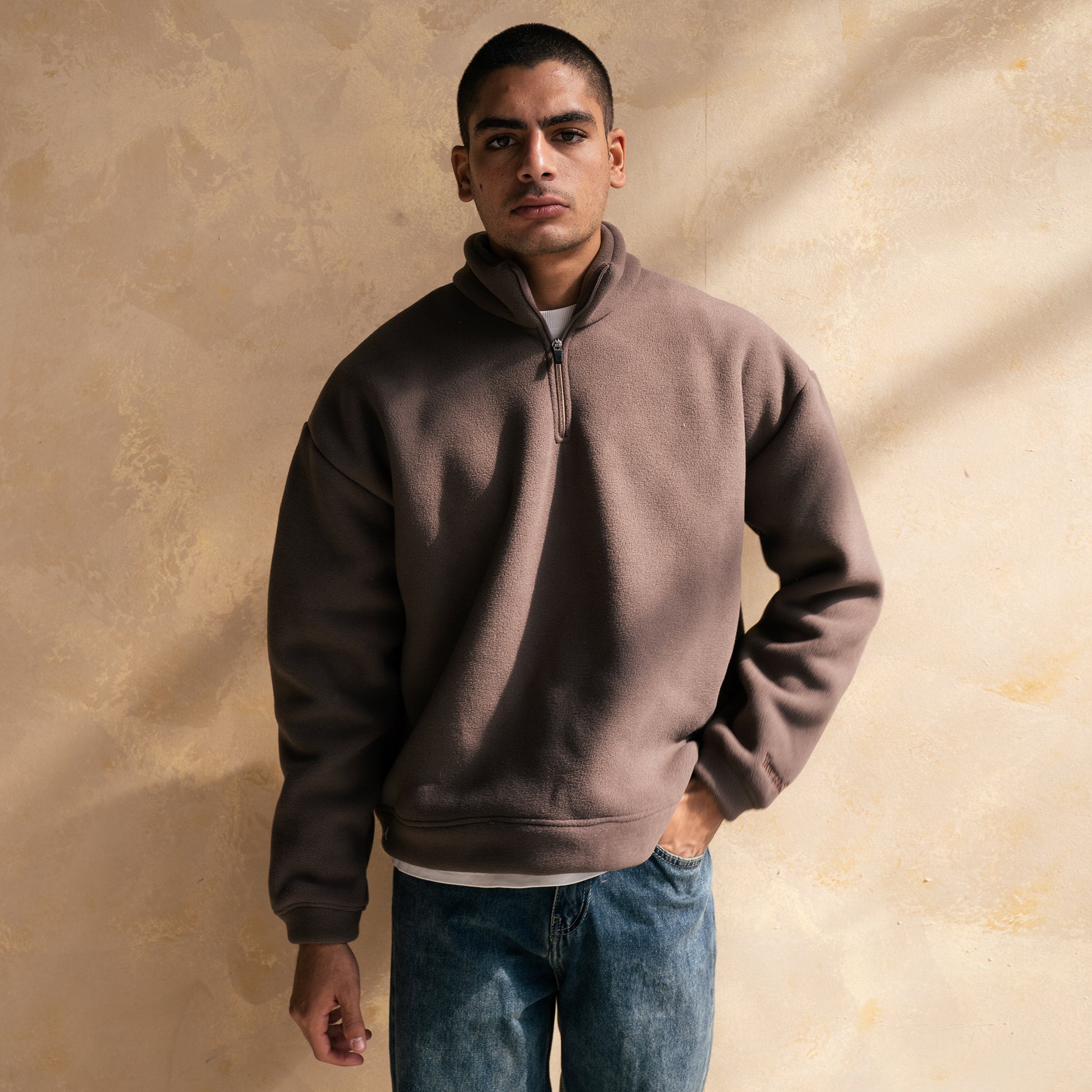 Brown Fleece Quarter Zip