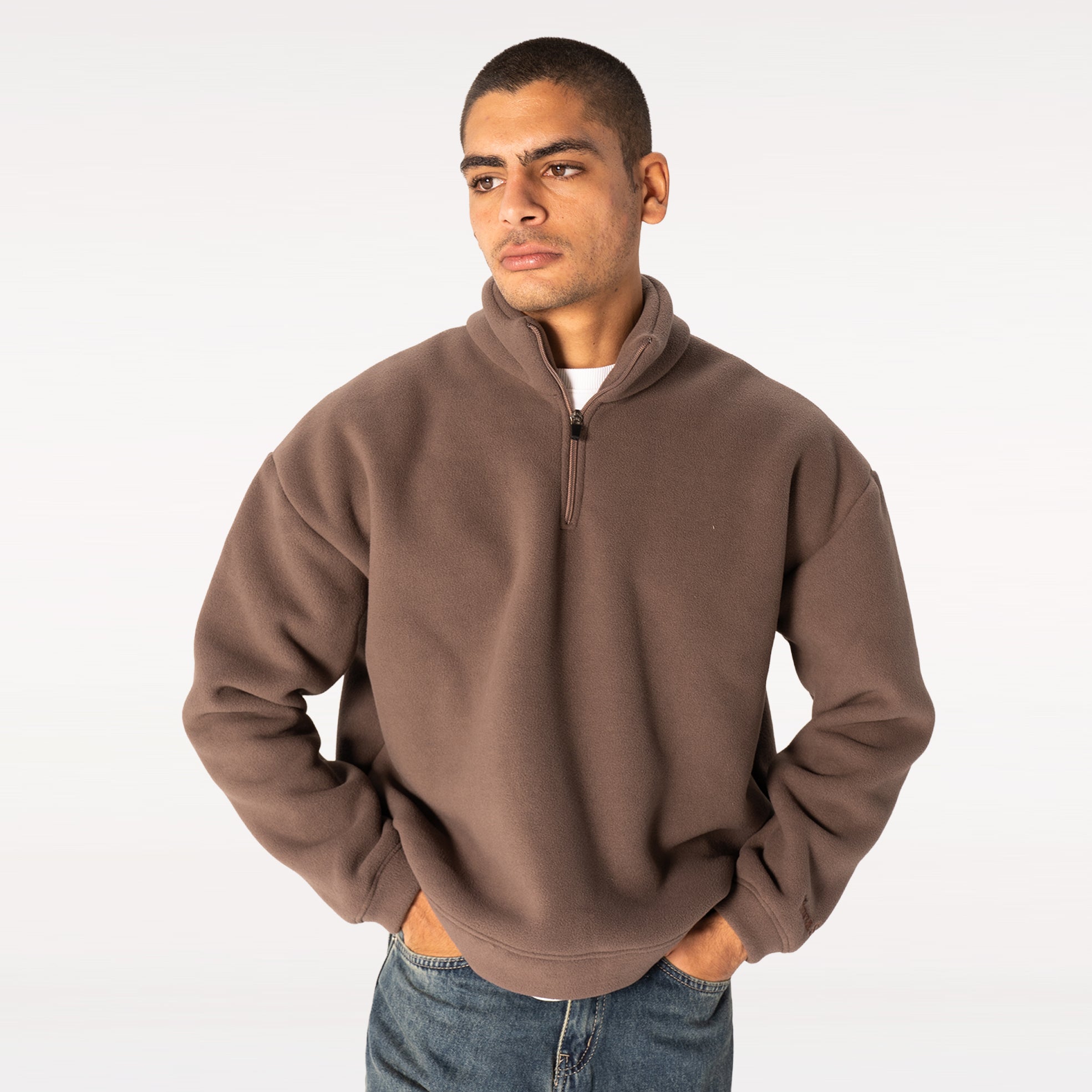 Brown Fleece Quarter Zip