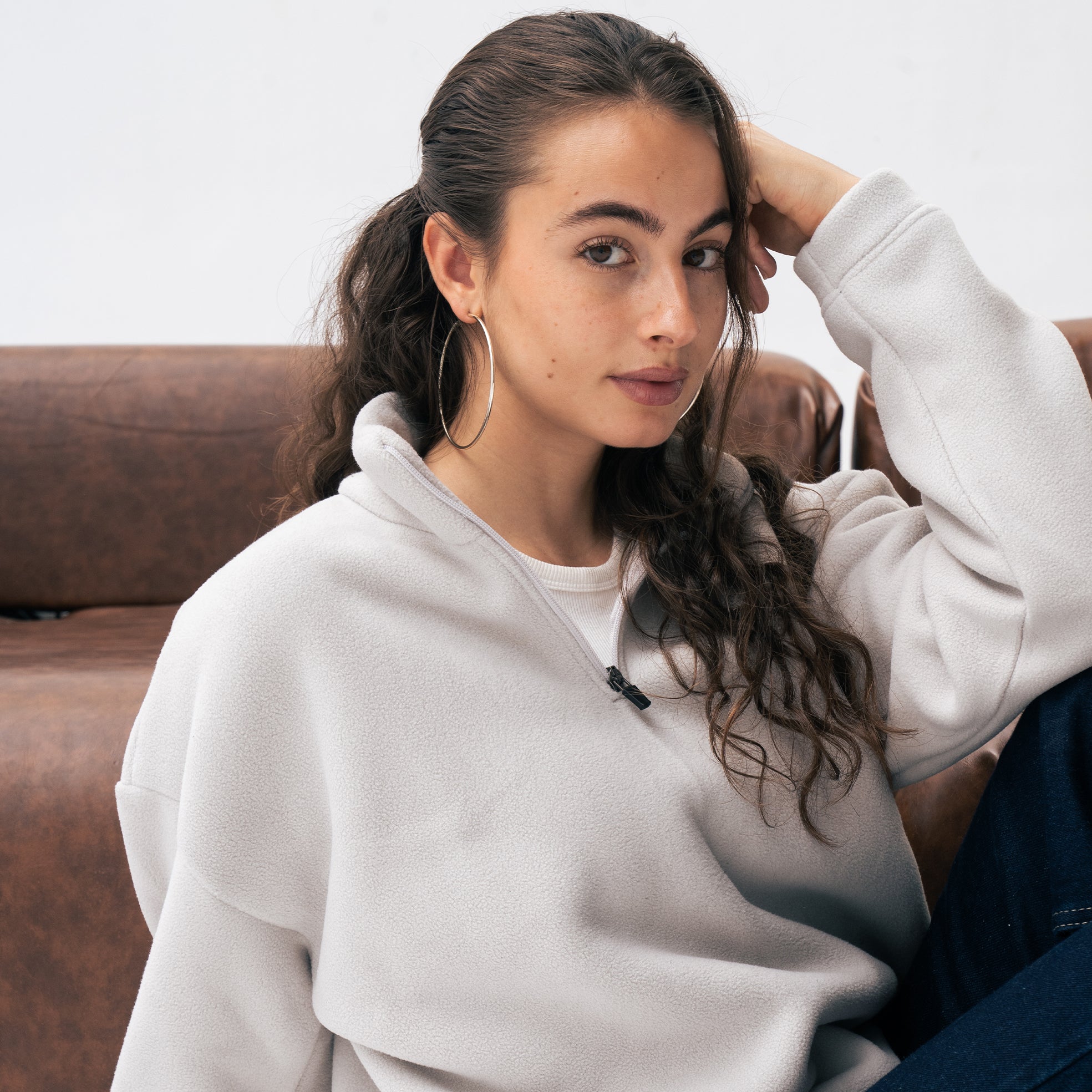 Grey Fleece Quarter Zip