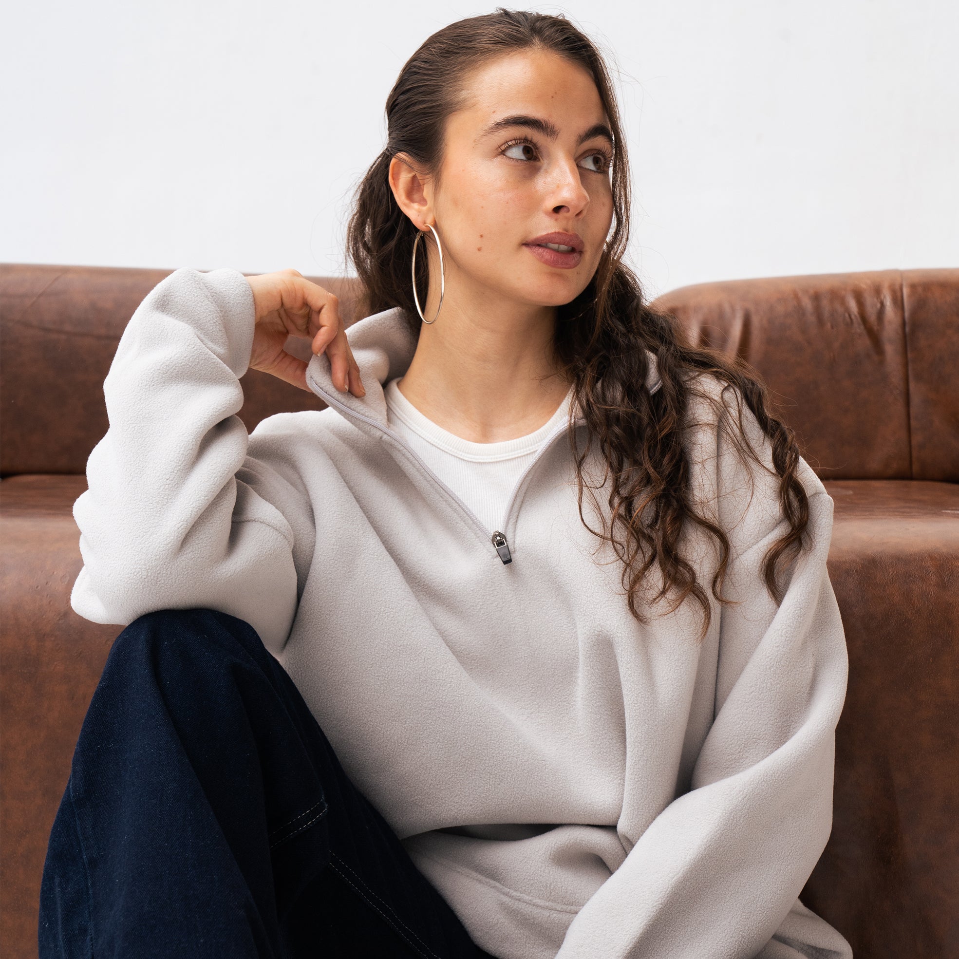 Grey Fleece Quarter Zip