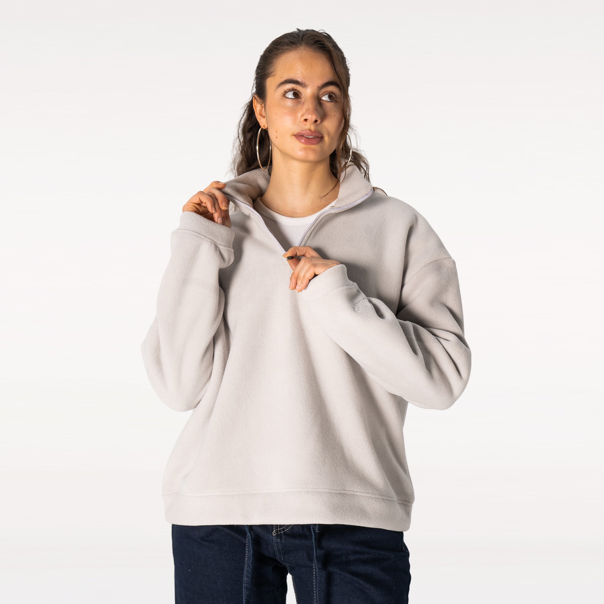 Grey Fleece Quarter Zip