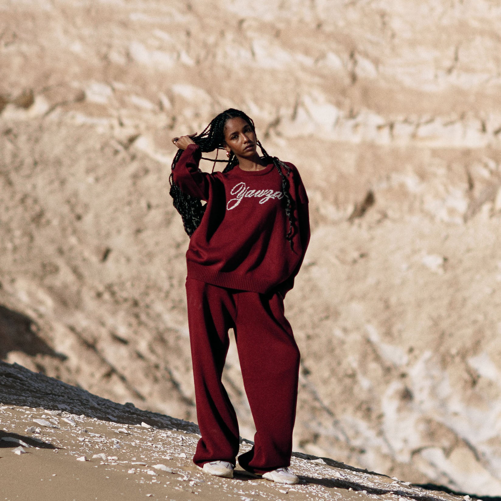 Maroon Knit Pants
