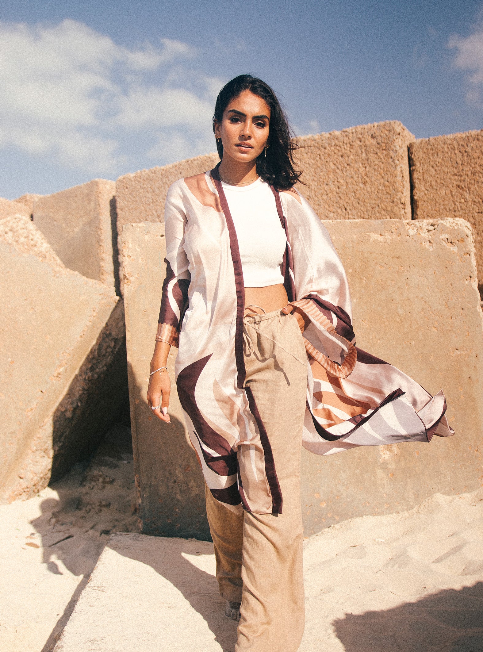 Sienna Long Satin Kimono