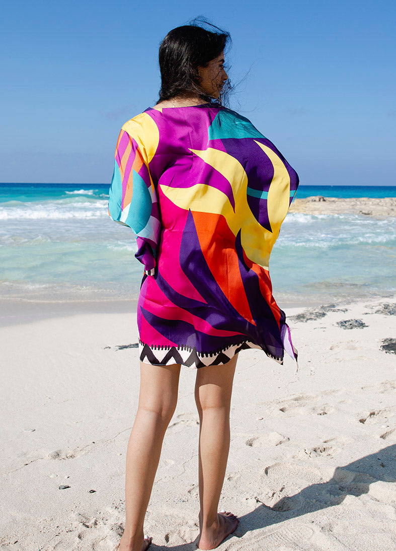 Hot Mess Short Satin Kimono