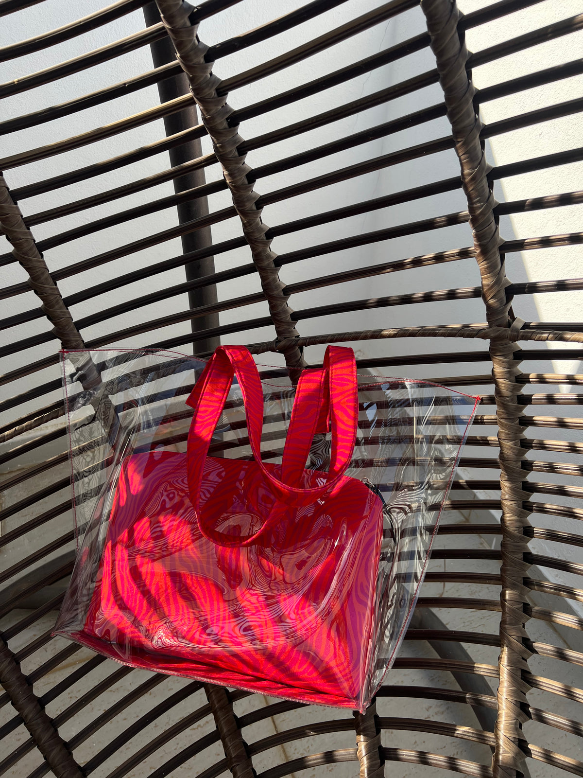 Pink Zebra Beach Bag