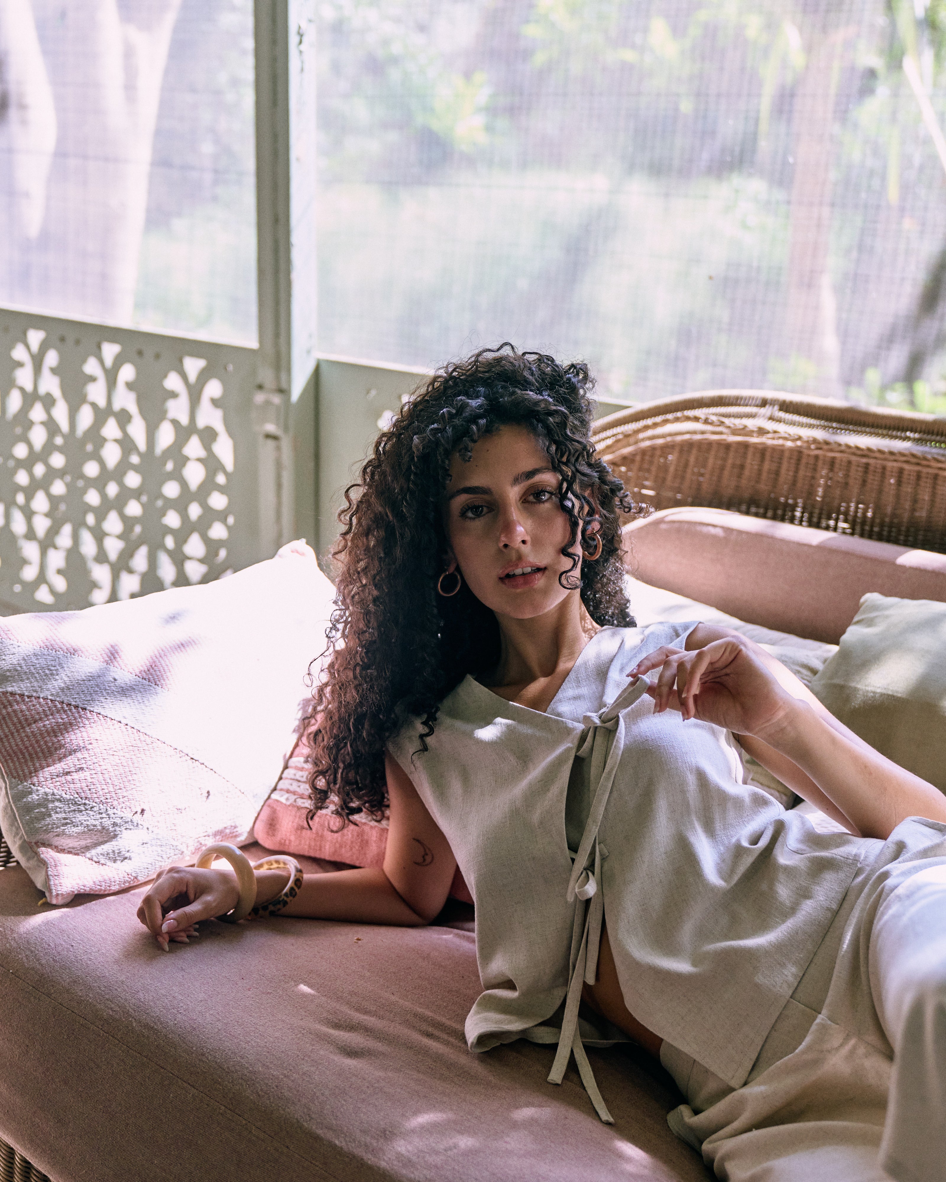 Beige Linen Top