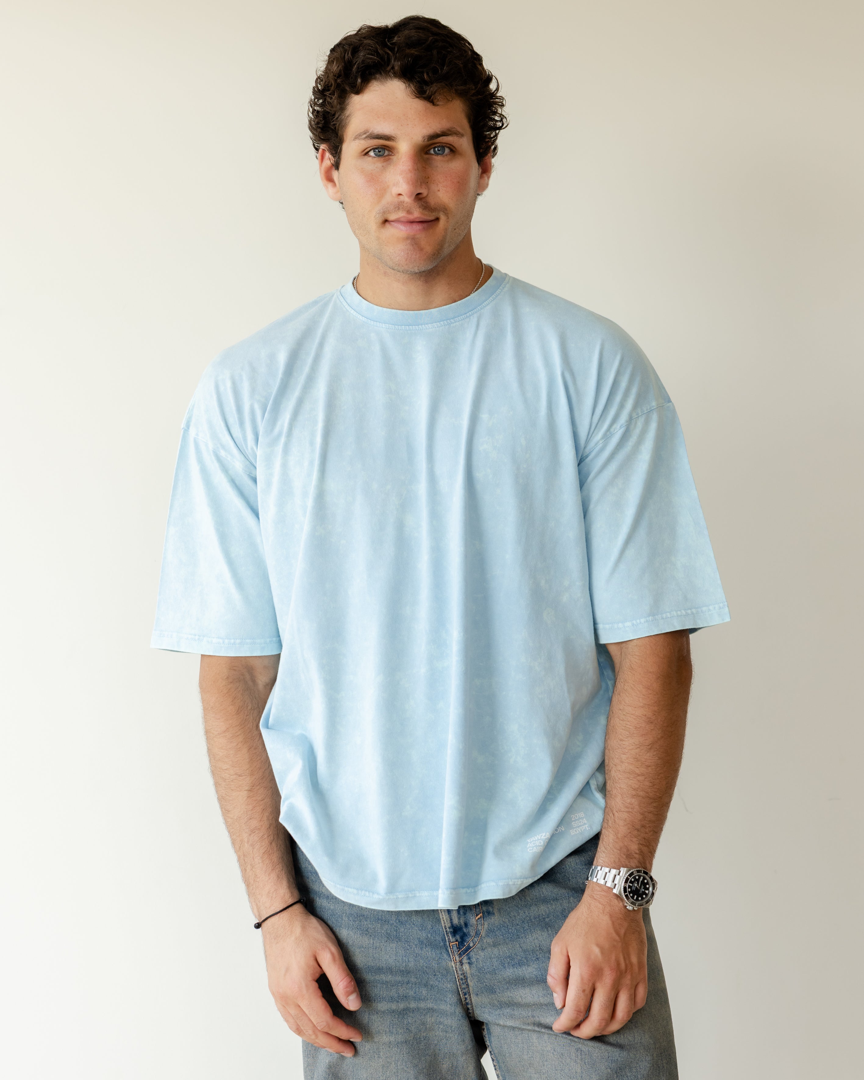 Sky Blue Acid Wash T-Shirt