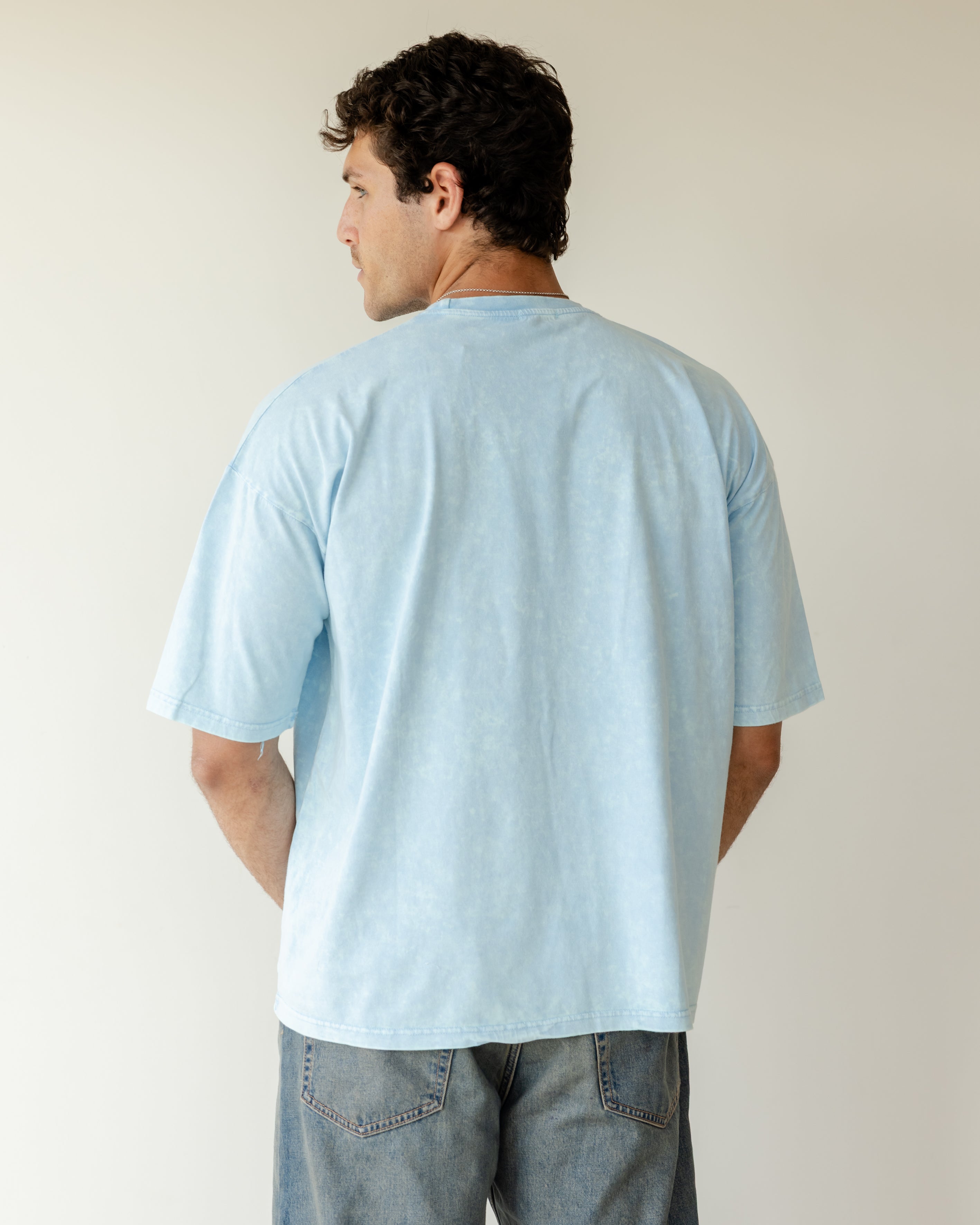 Sky Blue Acid Wash T-Shirt
