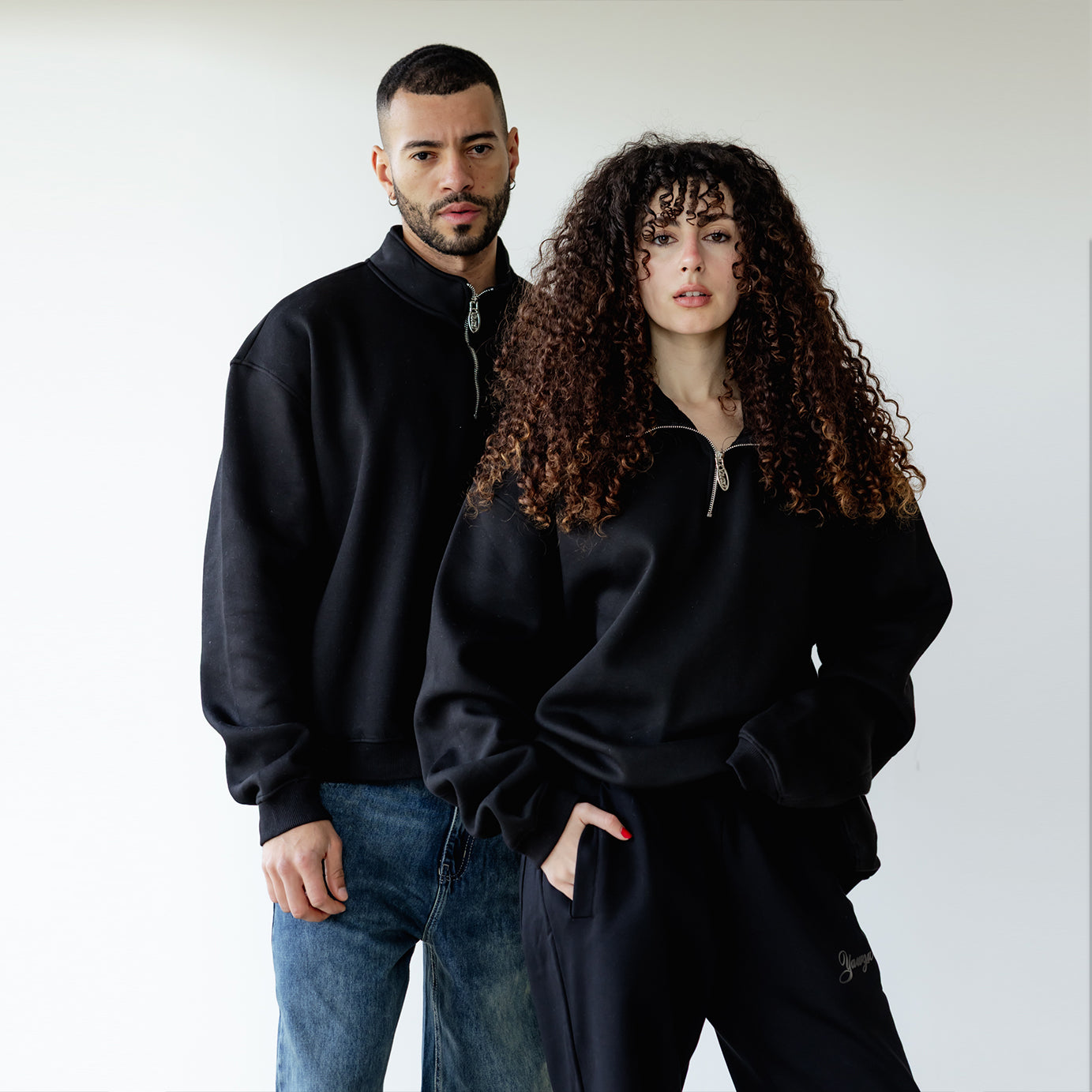 Black Basic Quarter Zip