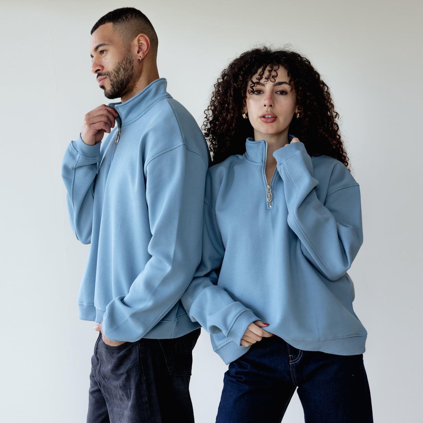 Dusty Blue Basic Quarter Zip
