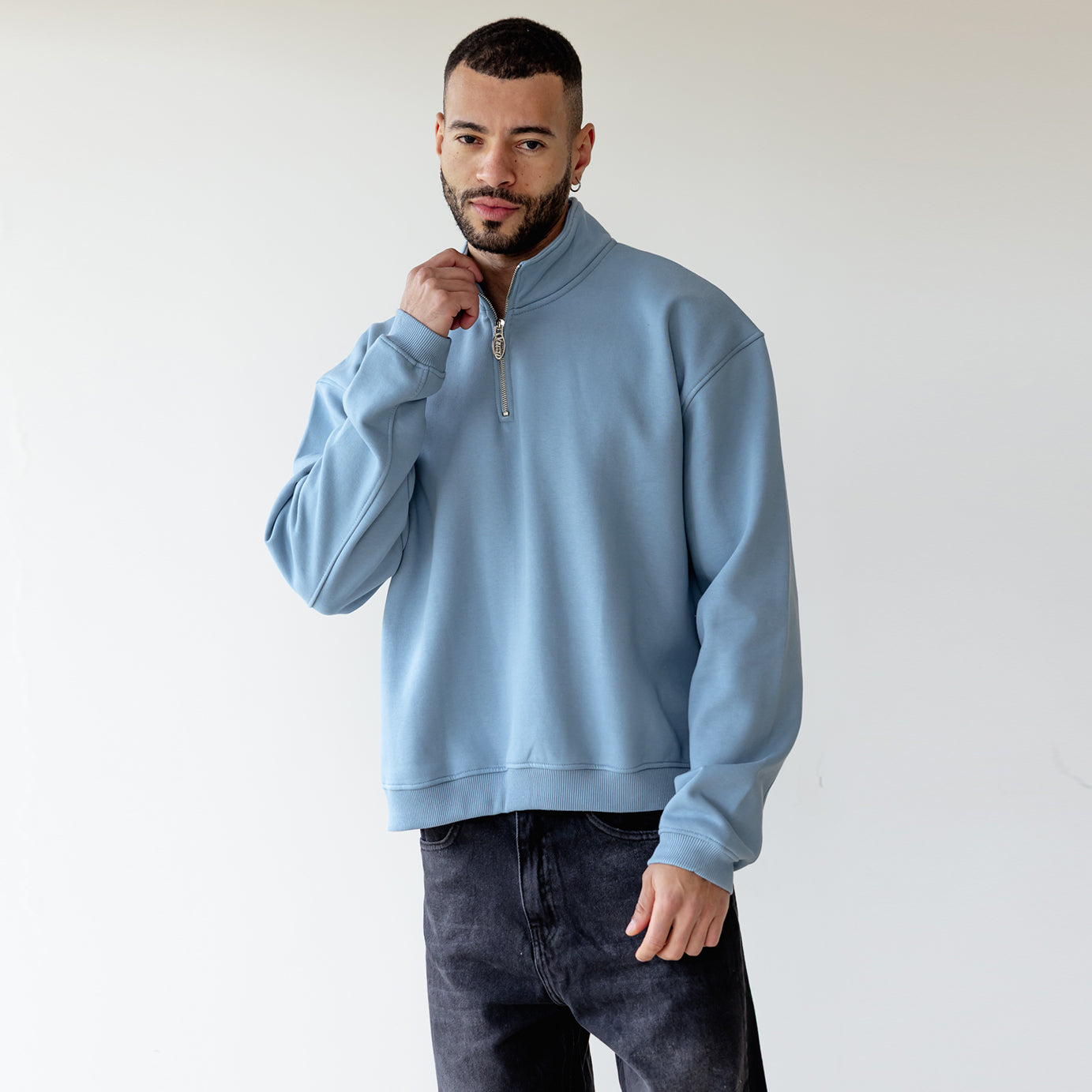 Dusty Blue Basic Quarter Zip