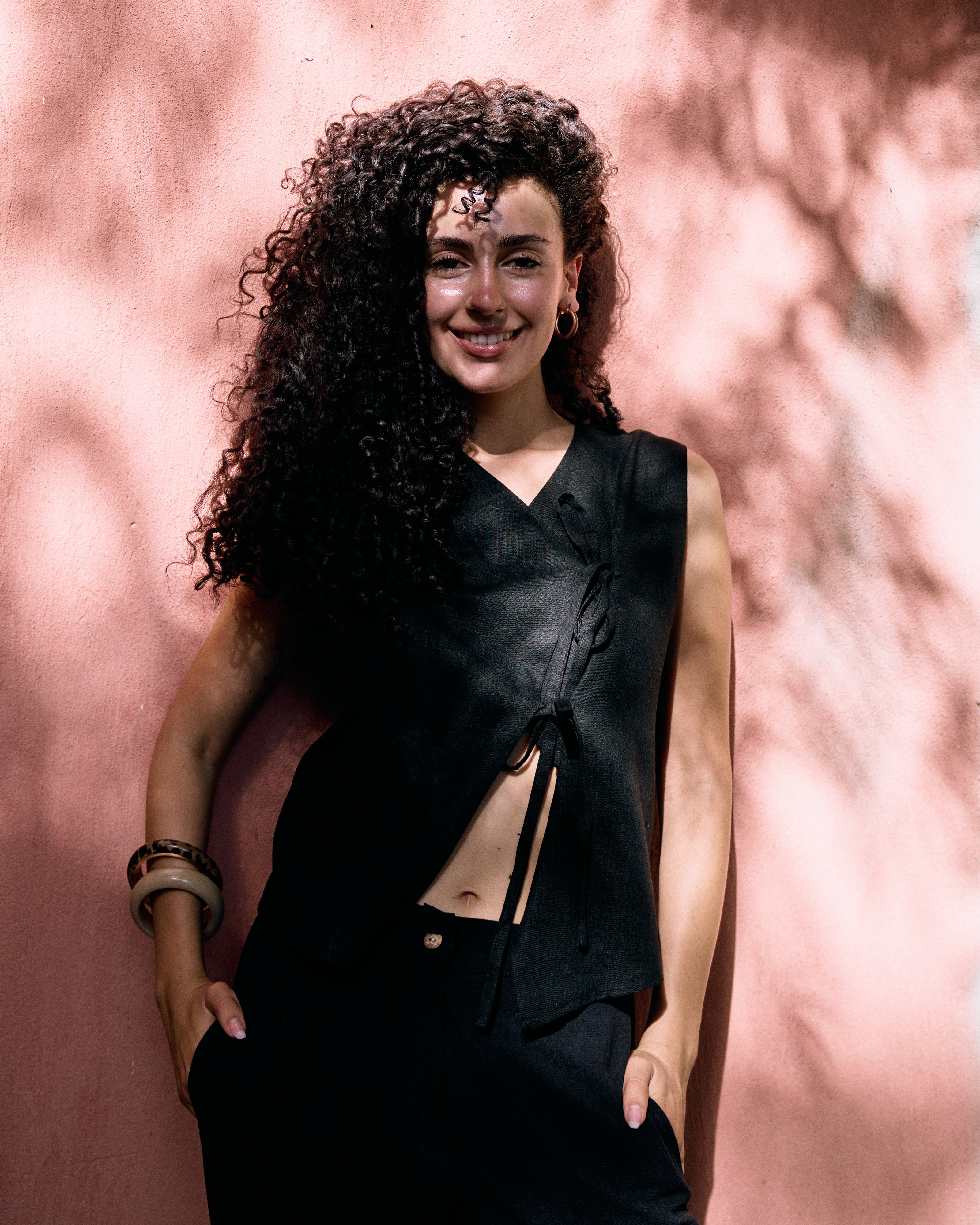 Black Linen top