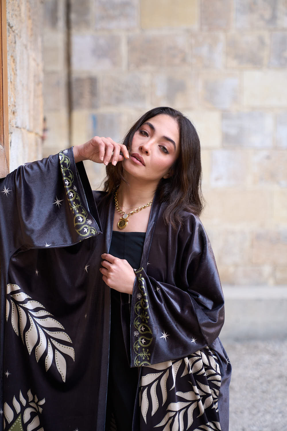 Iris Velvet Kimono