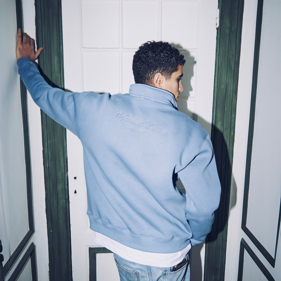 Dusty Blue Quarter Zip