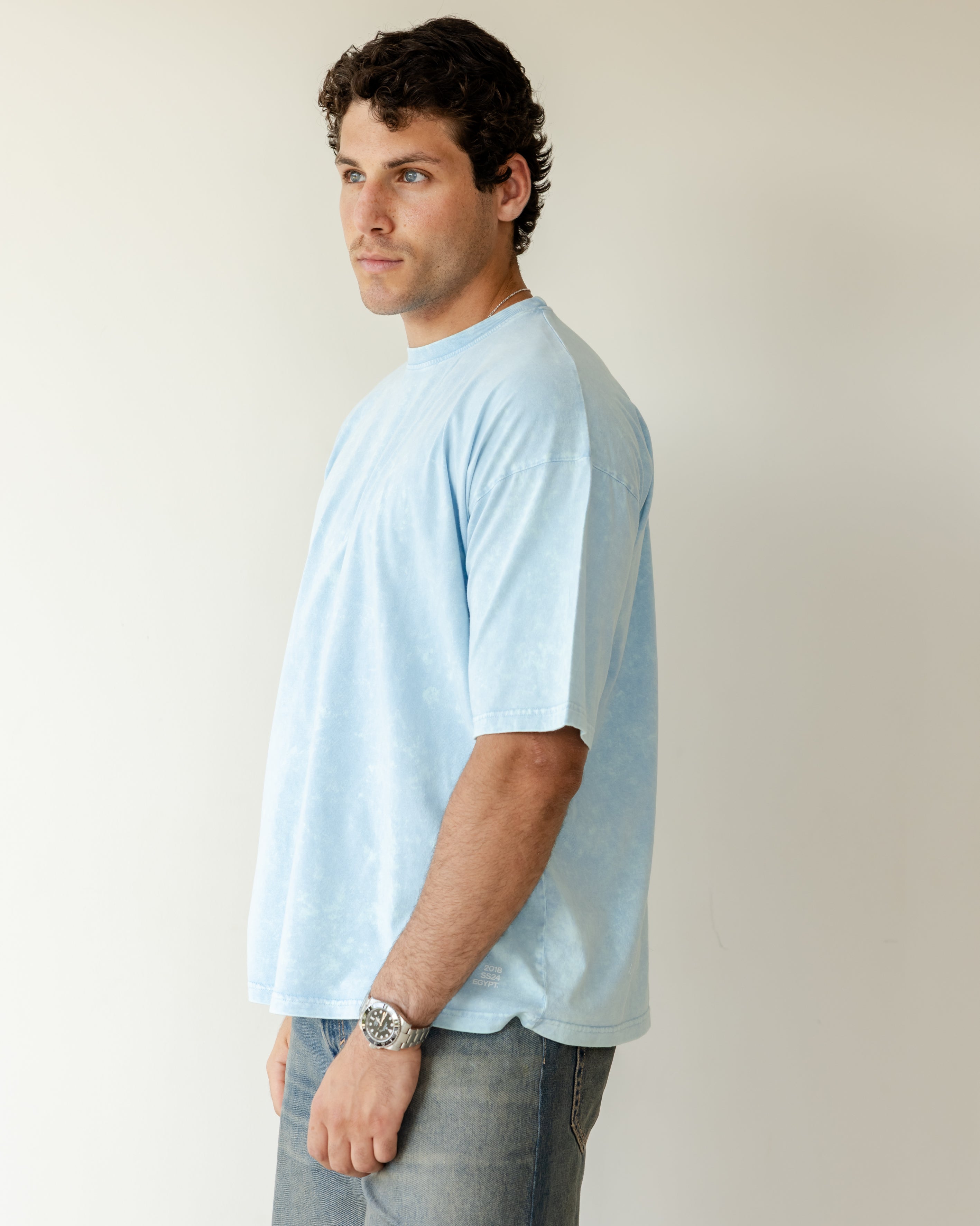 Sky Blue Acid Wash T-Shirt