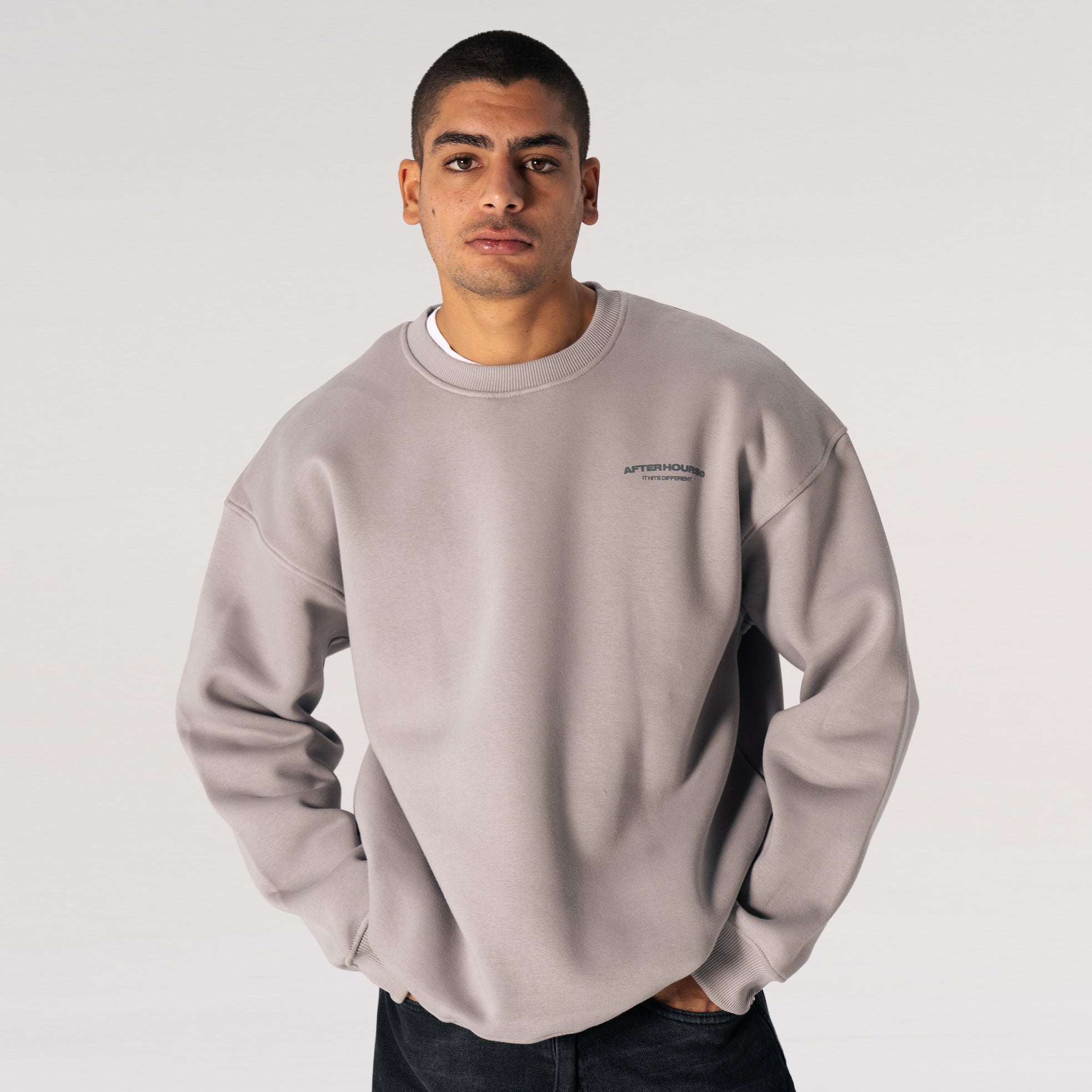 ⁠Grey After Hours Crewneck