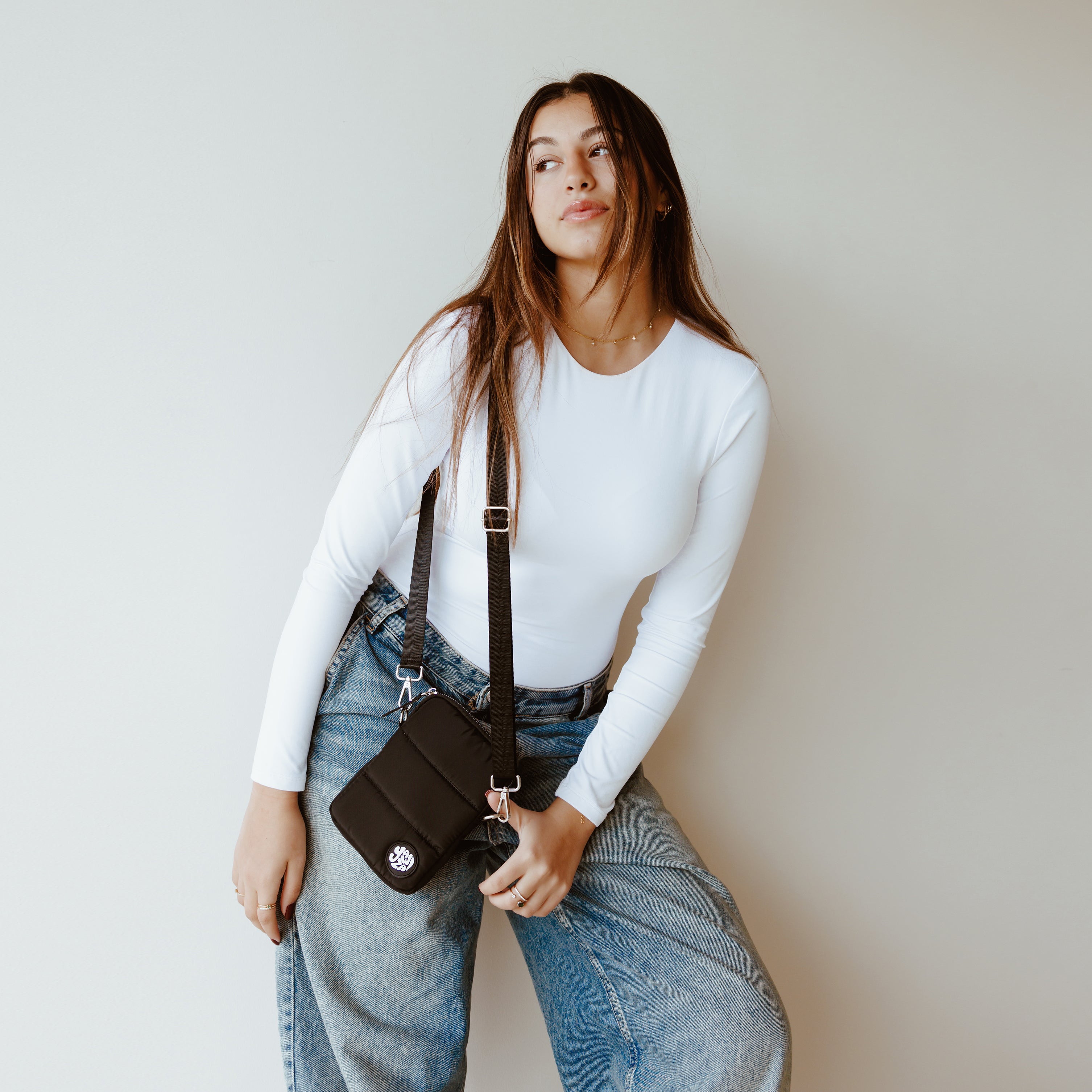Black Nylon Mobile Bag