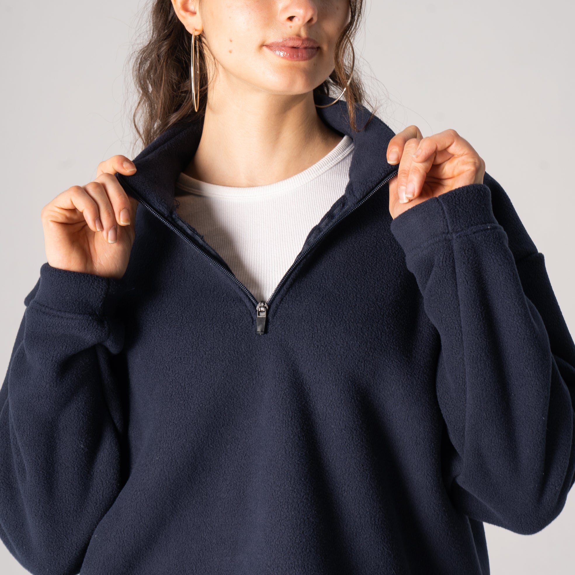 Navy Fleece Quarter Zip