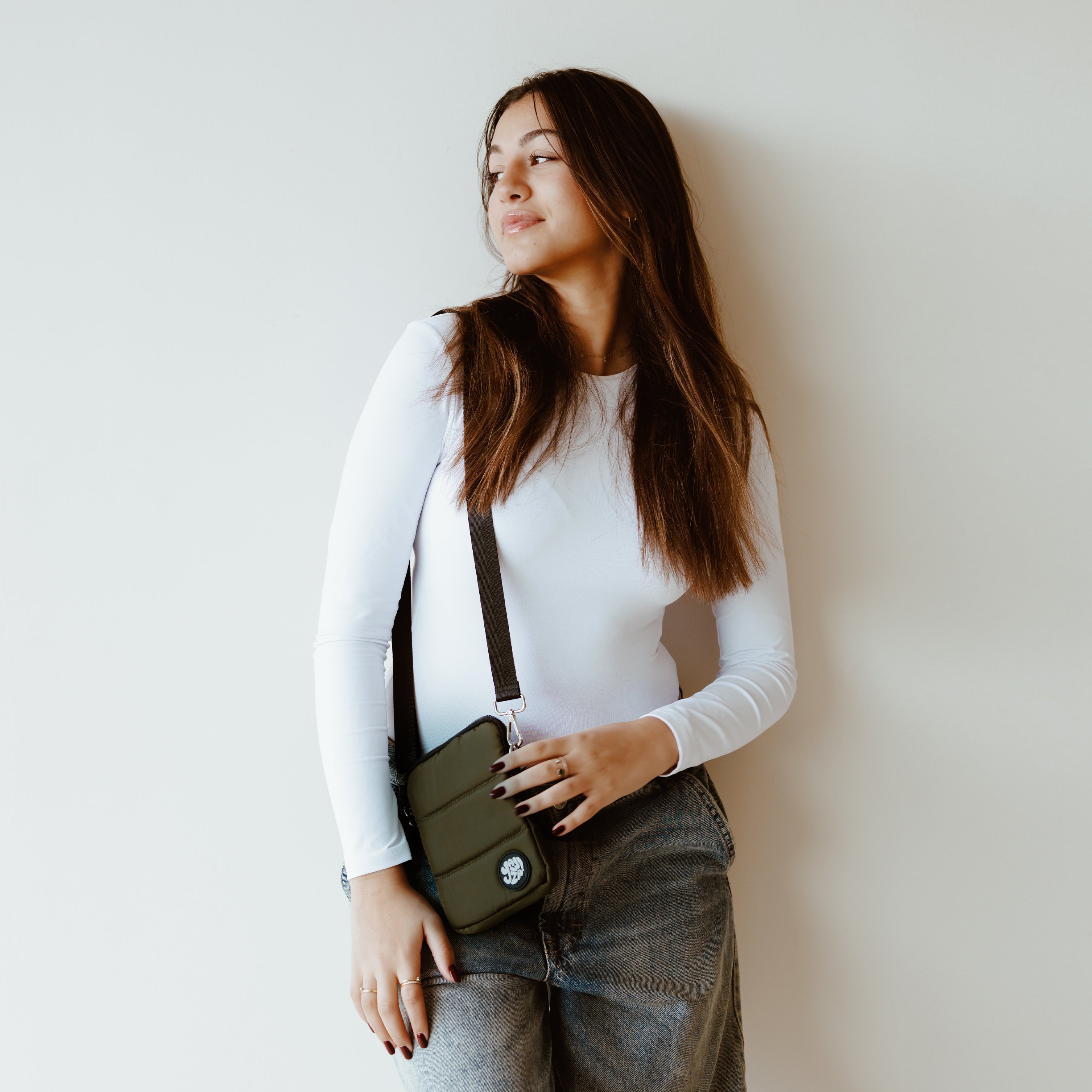 Olive Nylon Mobile Bag
