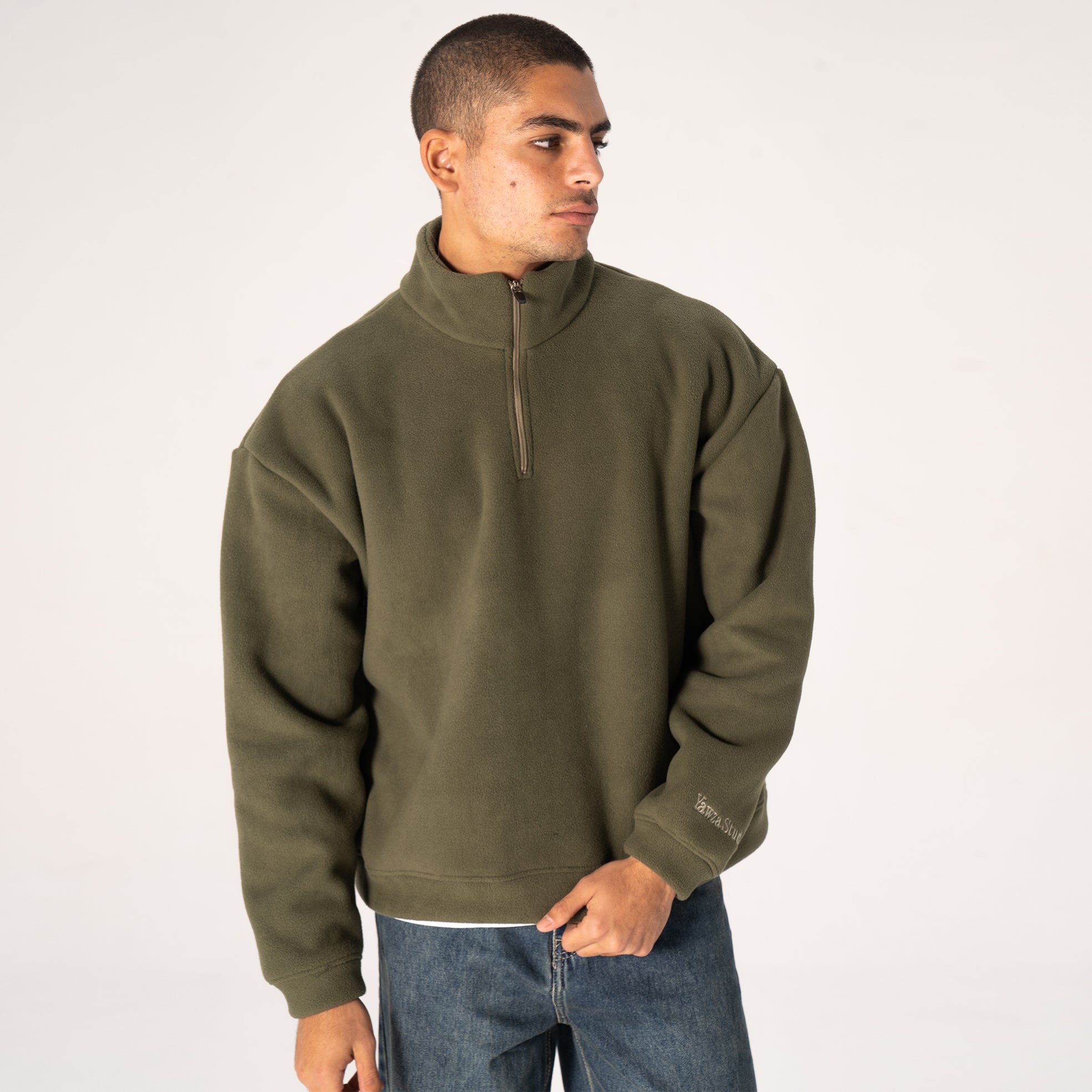 Olive Fleece Quarter Zip