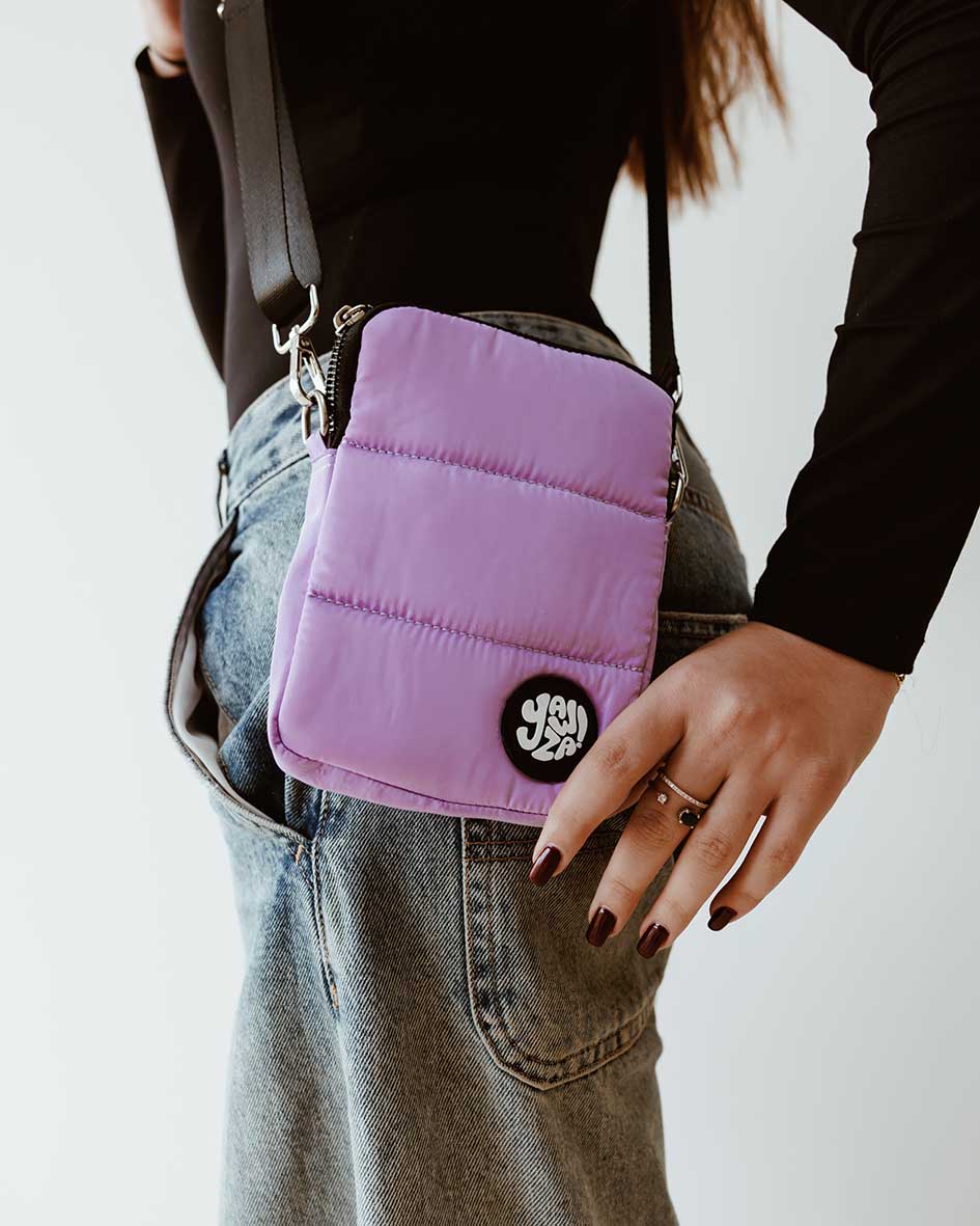 Lilac Nylon Mobile Bag