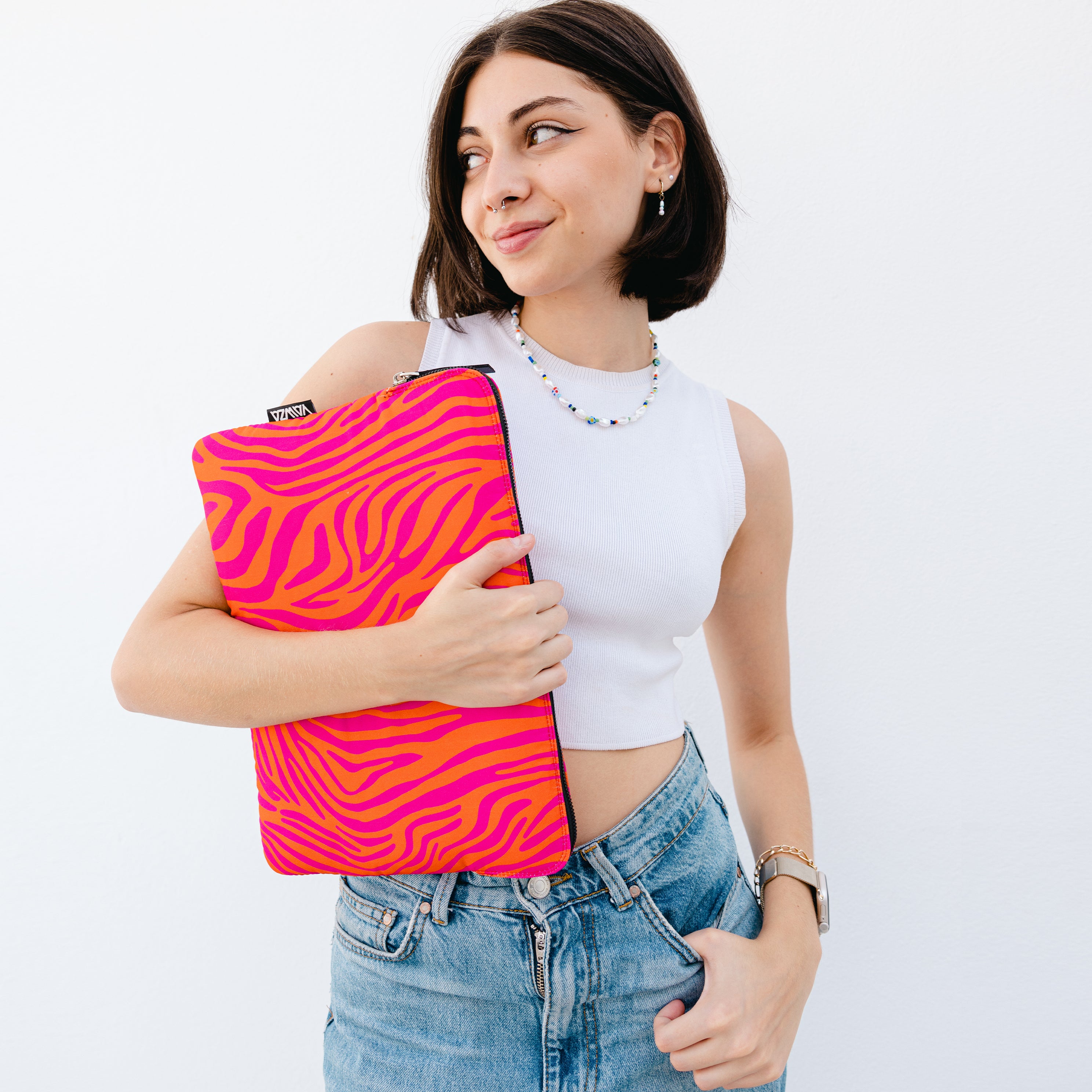 Pink Zebra Laptop Sleeve
