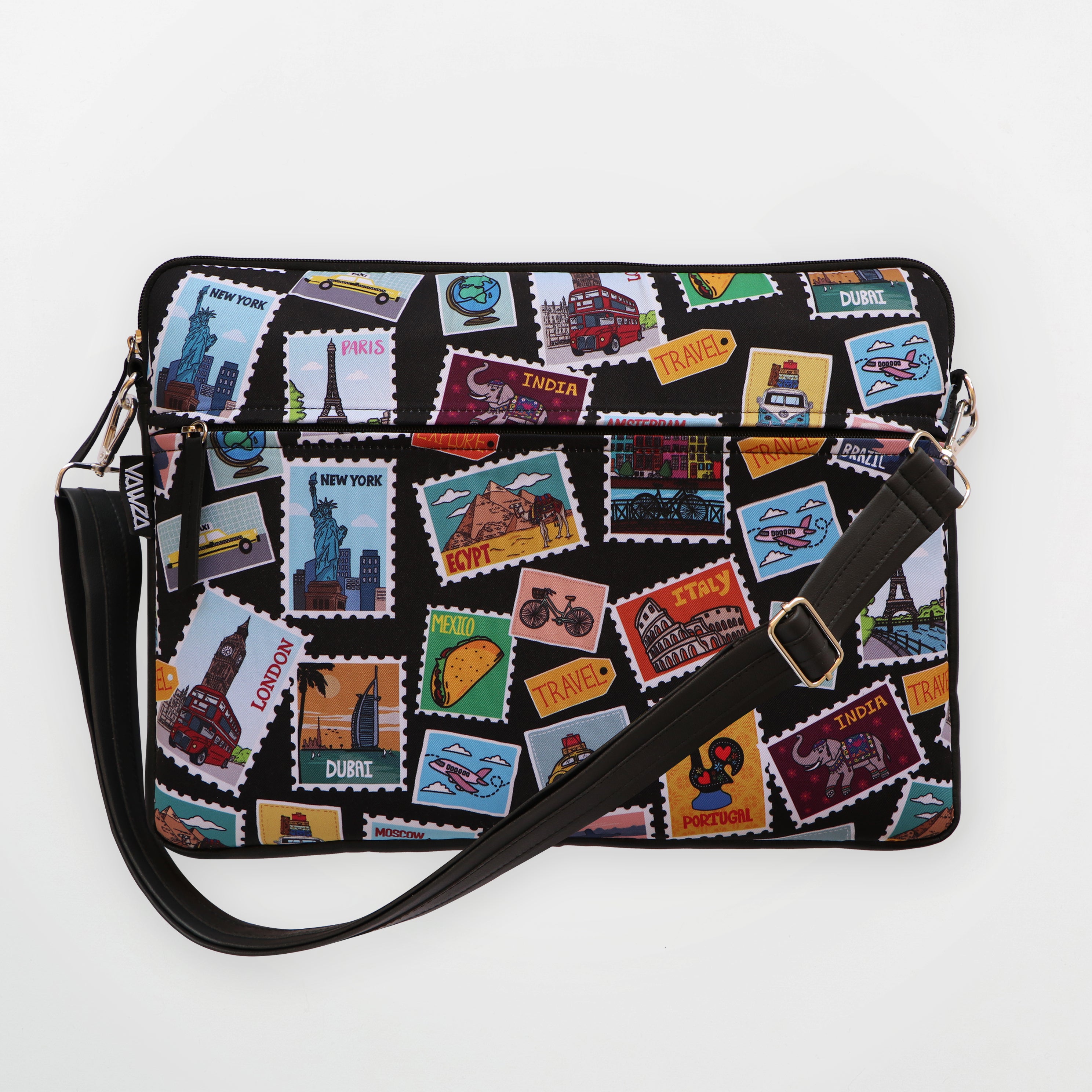 Travel Stamps Laptop Bag