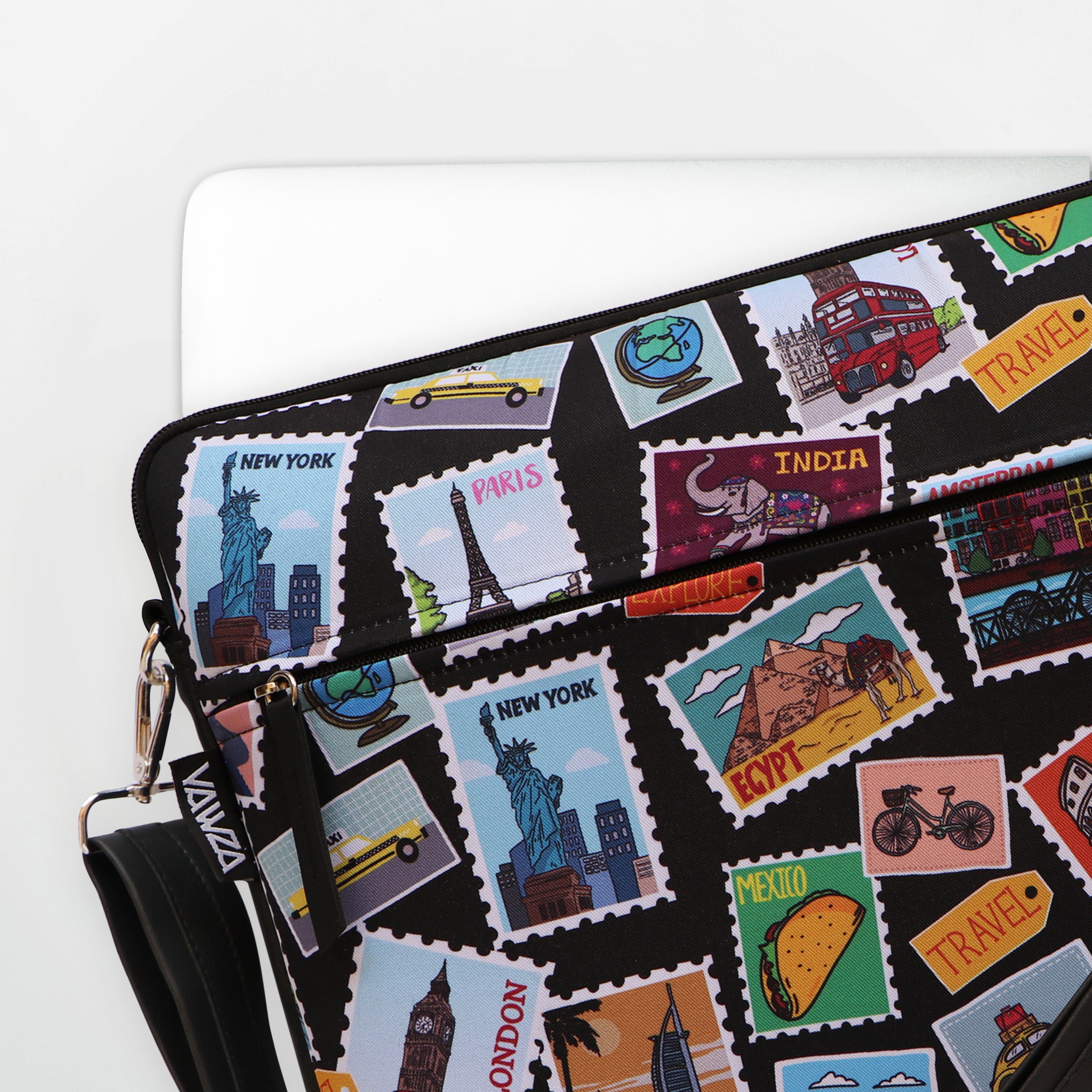 Travel Stamps Laptop Bag